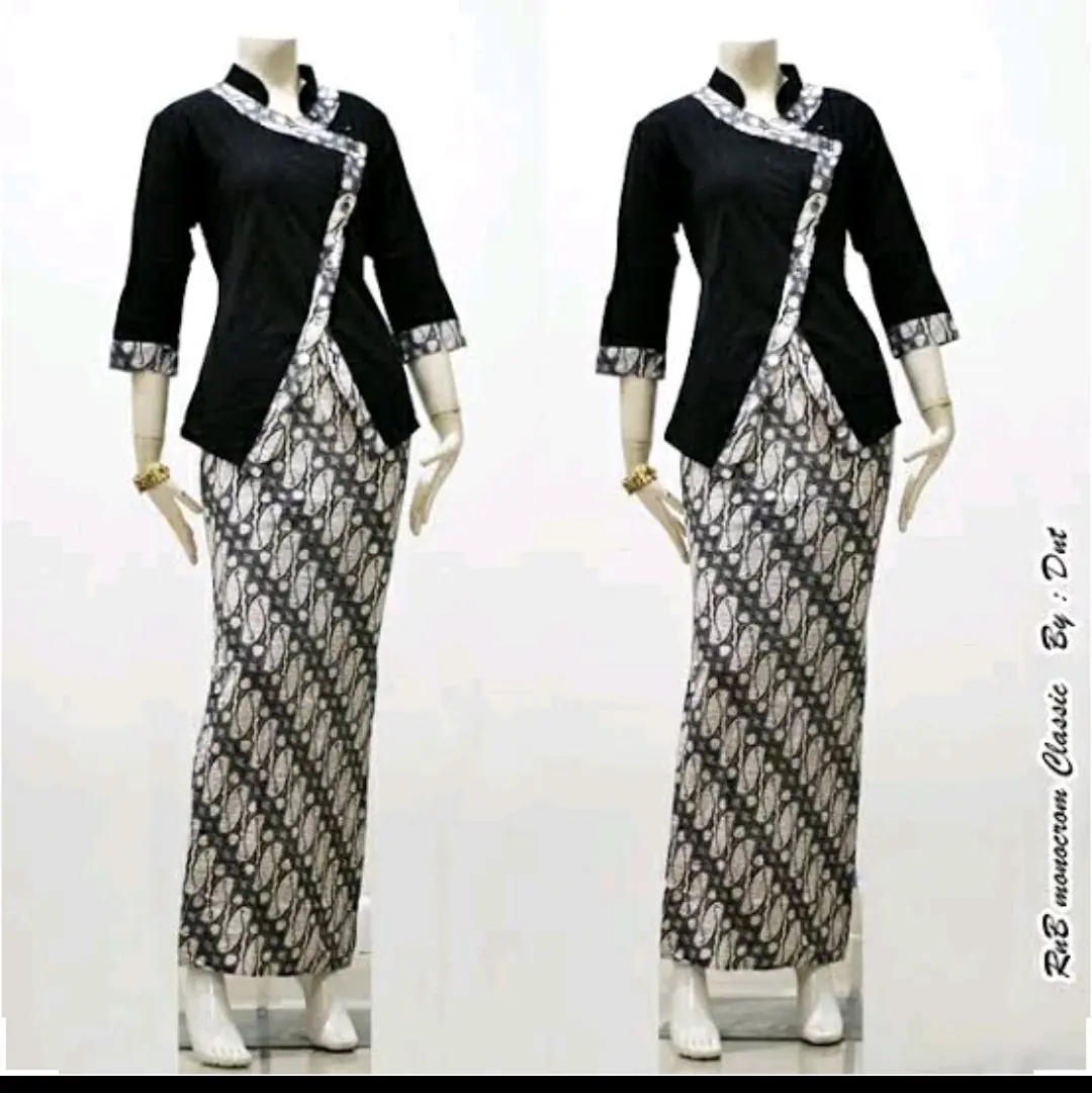 RNB Monochrome Batik Kebaya Pramugari Bridesmaids Seragam Kantor