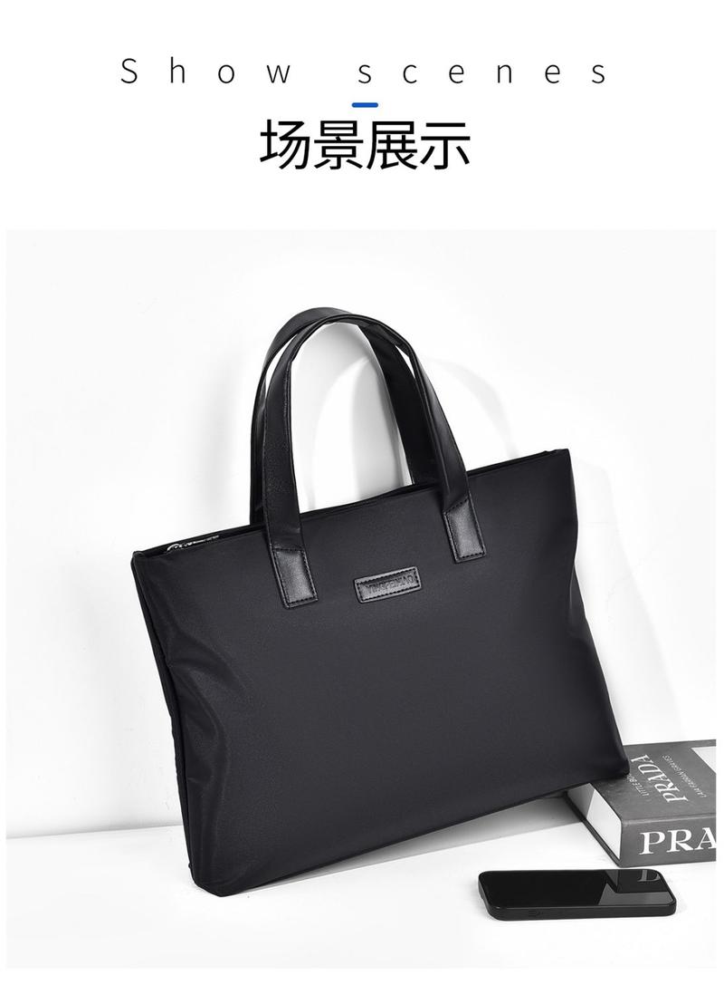 Product Introduction of Men's Simplicity Fashion Oxford Cloth Handbag A4 File Data Packet Daily Office Travel Portable Meeting Men's Bag 14