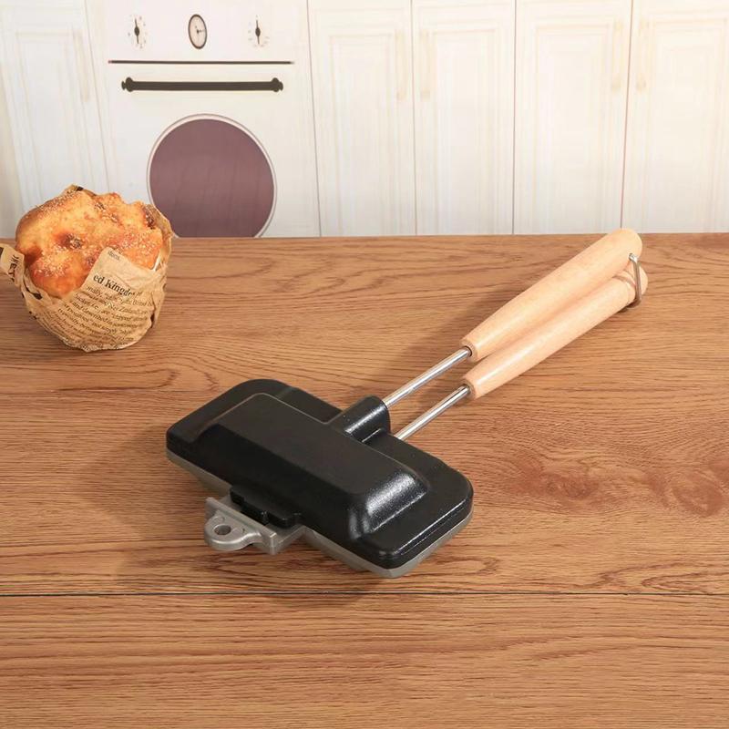 Chảo Sandwich Hai Mặt, 1 Cái, Chống Dính, Di Động, Có Thể Gập Lại, Nướng, Chảo Rán Cho Bánh Mì, Bánh Mì Nướng, Máy Ăn Sáng, Máy Làm Bánh Kếp 5