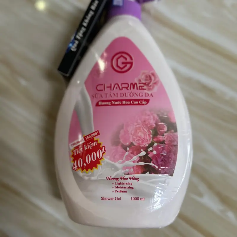 ( Mẫu mới 2024) Sữa tắm Charme 1000ml mùi hương hoa hồng- Dưỡng Body Dưỡng Ẩm Da 2