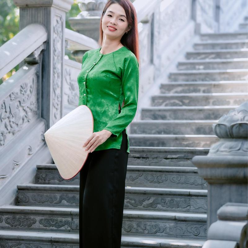 SÉT BỘ BÀ BA TRUYỀN THỐNG GẮM HOA,QUẦN LỤA LATIN KÉT HỢP TÚI TRONG, PHONG CÁCH HIỆN ĐẠI TRẺ TRUNG, PHONG CÁCH TRUYỀN THỐNG, LỊCH LÃM XINH ĐẸP, TẶNG KÈM 1 CỘT TÓC XINH Nữ Women Nữ Women 3