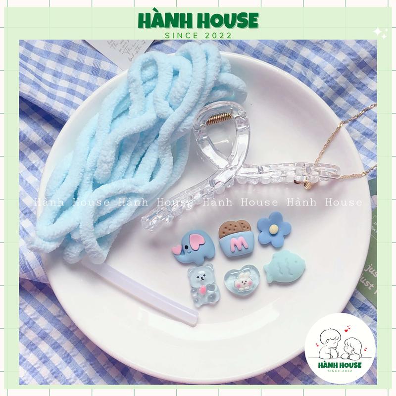 Có video hướng dẫn handmade Gói nguyên vật liệu tự làm kẹp tóc bằng len nhung siêu dễ thương