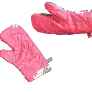 1 pasang (2pcs) Sarung Tangan Oven Untuk Memasak / Sarung Tangan Memanggang / Sarung Tangan OVen Anti Panas / Sarung Tangan Panjang Warna RANDOM -