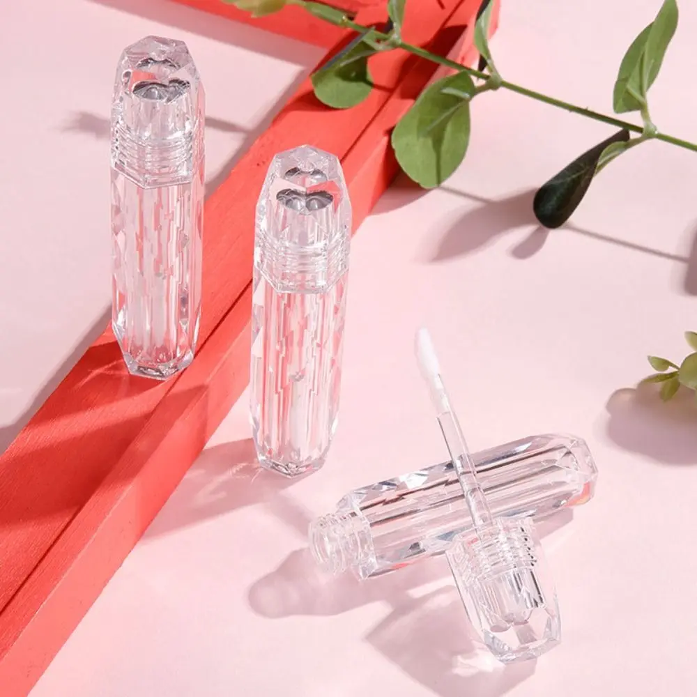 Mini Transparent Lip Gloss Tube Packaging Plastic Lipstick Empty Tube Refillable Simple Cosmetic Container Makeup Tool
