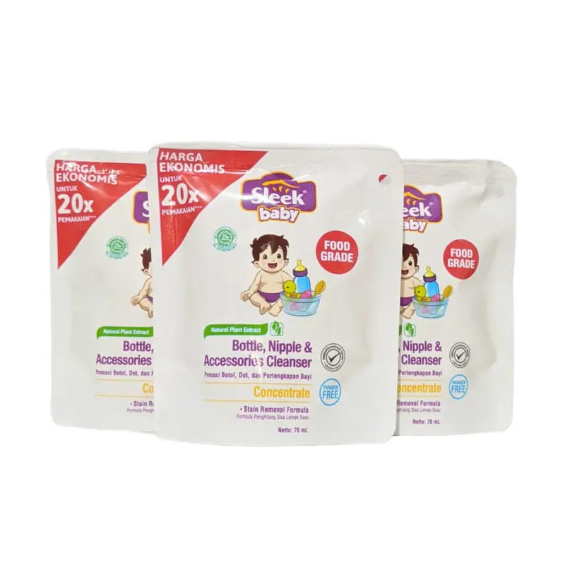 Sleek Cuci Botol 70 ml Sleek Baby Bottle Nipple Cleanser Liquid Cleanser Bayi Pembersih 1