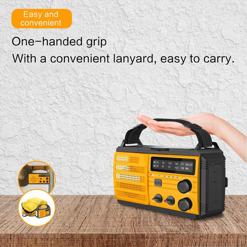 Solar Powered Hand Crank Radio, AM/FM Radio with SOS Emergency Alert, Multifunctional Radio with Compass & Flashlight for Camping, Hiking, Outdoor Adventure 7