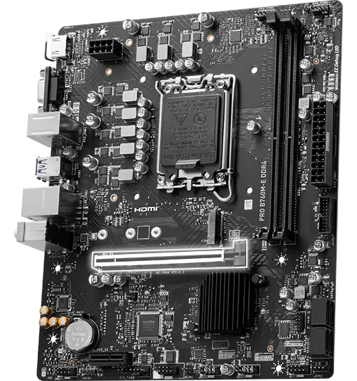 Bo mạch chủ MSI PRO B760M-E DDR4, hỗ trợ CPU Intel thế hệ 12 và 13 trên Socket LGA 1700 2