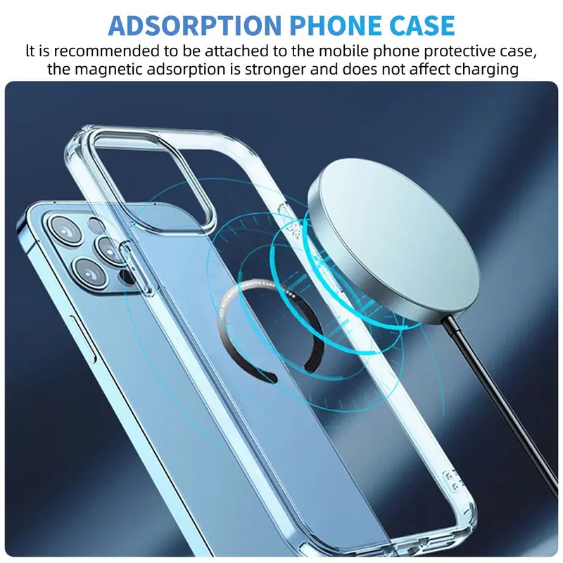 Magnetic Ring Sticker, Durable Iron Ring, Magnetic Ring Sticker for Wireless Charger, Phone Accessories for iPhone & Xiaomi 4