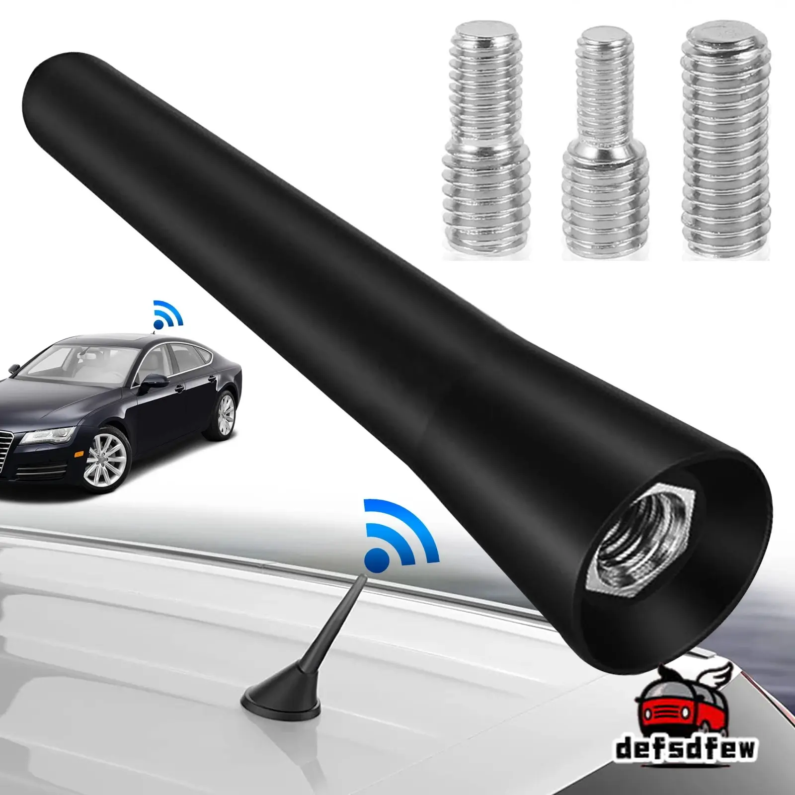 Strong Radio Roof Mount FM AM DAB Black 6.5cm Length Auto Universal with Screws Car Antenna Mini Short Vehicle Accessories