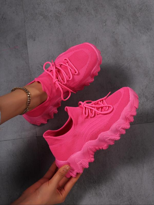 Women's Sporty Lace Up Running Shoes, Casual Comfortable Breathable Shoes for Daily Wear, Female All-match Round Toe Shoes for Daily Wear 3