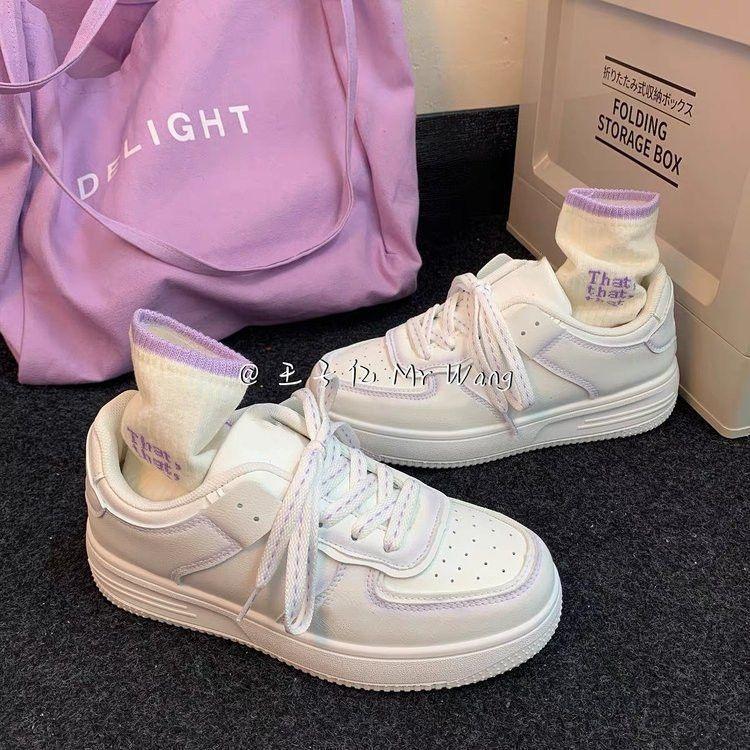 Product Introduction of White Shoes for Women Spring and Autumn New Korean Style Student Soft Bottom Skateboard Shoes Niche Casual Versatile Breathable Ins Fashion Shoes 13