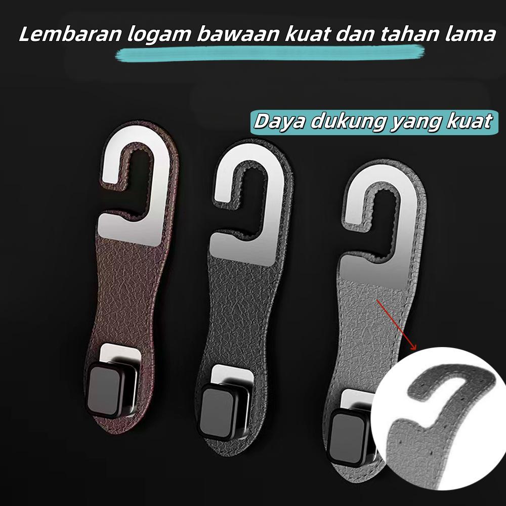 [Luarr]   Hook kursi mobil serbaguna, kait penyimpanan dalam mobil tersembunyi di sandaran kursi, kait mobil kecil, kulit rusa fleksibel, portabel, kait logam kartun serbaguna