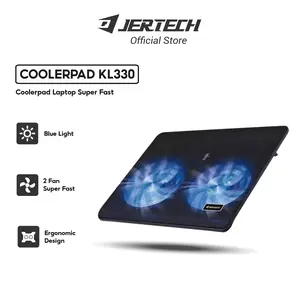 JERTECH Coolerpad Laptop Gaming Pendingin Laptop 2 Kipas KL330 Fan