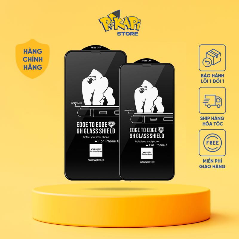 Kính cường lực dành cho iPhone Kingkong 3D: độ cứng 9H full màn không cấn gợn cảm ứng mượt PIKAPI Phụ Kiện