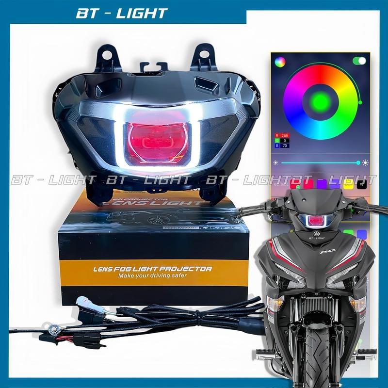 Đèn Bi  Led MA 1.8 lên sẵn chóa Cose Exciter 155 Đèn Pha Led Kem vuông 1 8 bicau bicauex cầu