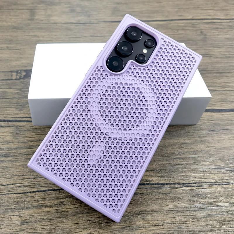 Product Introduction of Luxury Dissipate Heat Plastic Case For Samsung Galaxy S25 S24 S23 S22 Ultra Plus S 24 23 22 S24Ultra For Magsafe Charge Cover 12