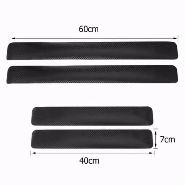 9 pcs stiker carbon mobil Fortuner stiker pelindung pijakan pintu 3