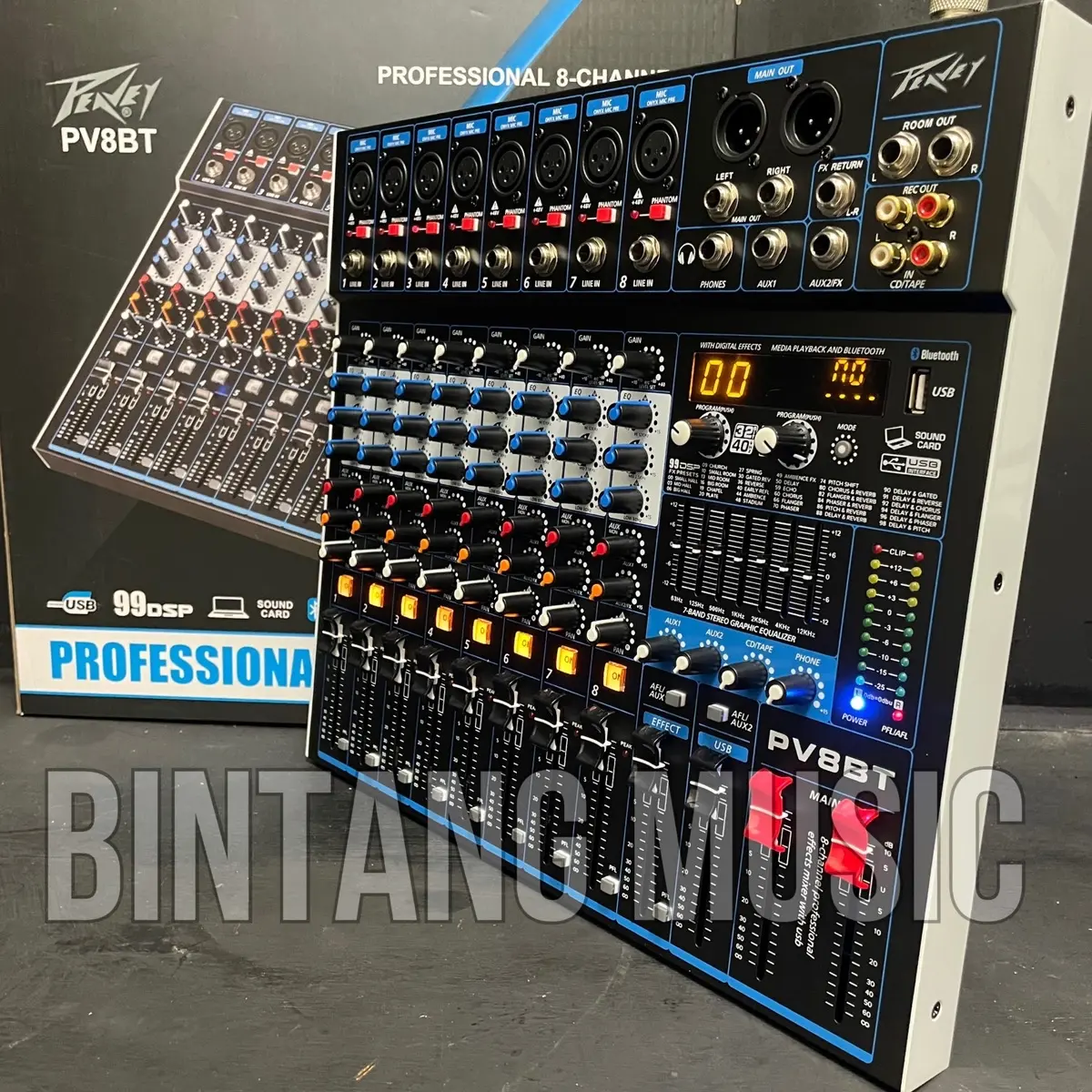Mixer audio 8 channel Peavey Pv8bt