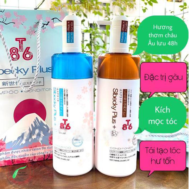 Dầu gội trị gàu ngăn rụng tóc phục hồi hư tổn Nhật Bản Slbecky T86 chính hãng 2*700ml