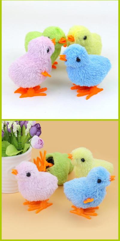 Product Introduction of Lovely Jumping Chick Wind Up Toys Plushie Clockwork Toy for Toddler Kids Birthday Easter Party Favor Stuffed Toys 12
