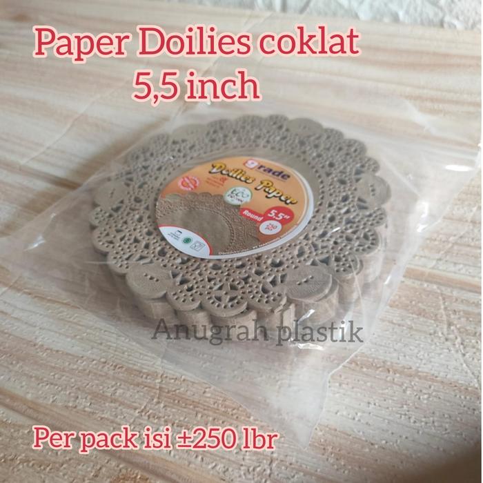 Gambar Paper Doilies COKLAT uk 5,5 inch / Alas Kertas Renda Uk 14 cm dari Anugrah Plastik_NEW Kota Surabaya Tokopedia