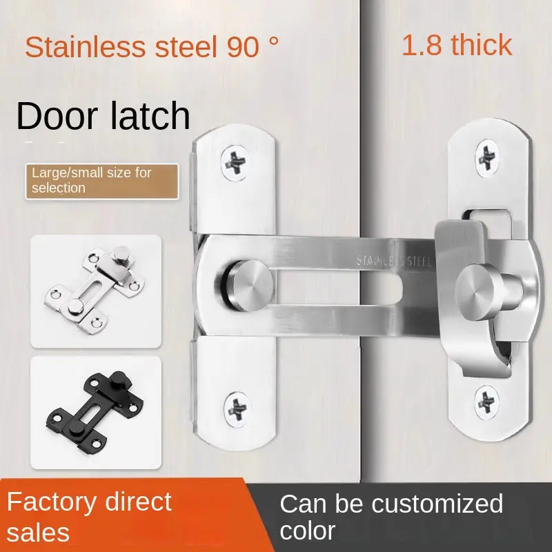 Mắc Khóa Bằng Thép Không Gỉ, Dày Dặn, Khóa Cửa Gỗ, Thích Hợp Cho Phòng Ngủ Và Phòng Tắm, Chốt Thông Dụng Cài Cửa Sổ, Khóa Cửa Trượt