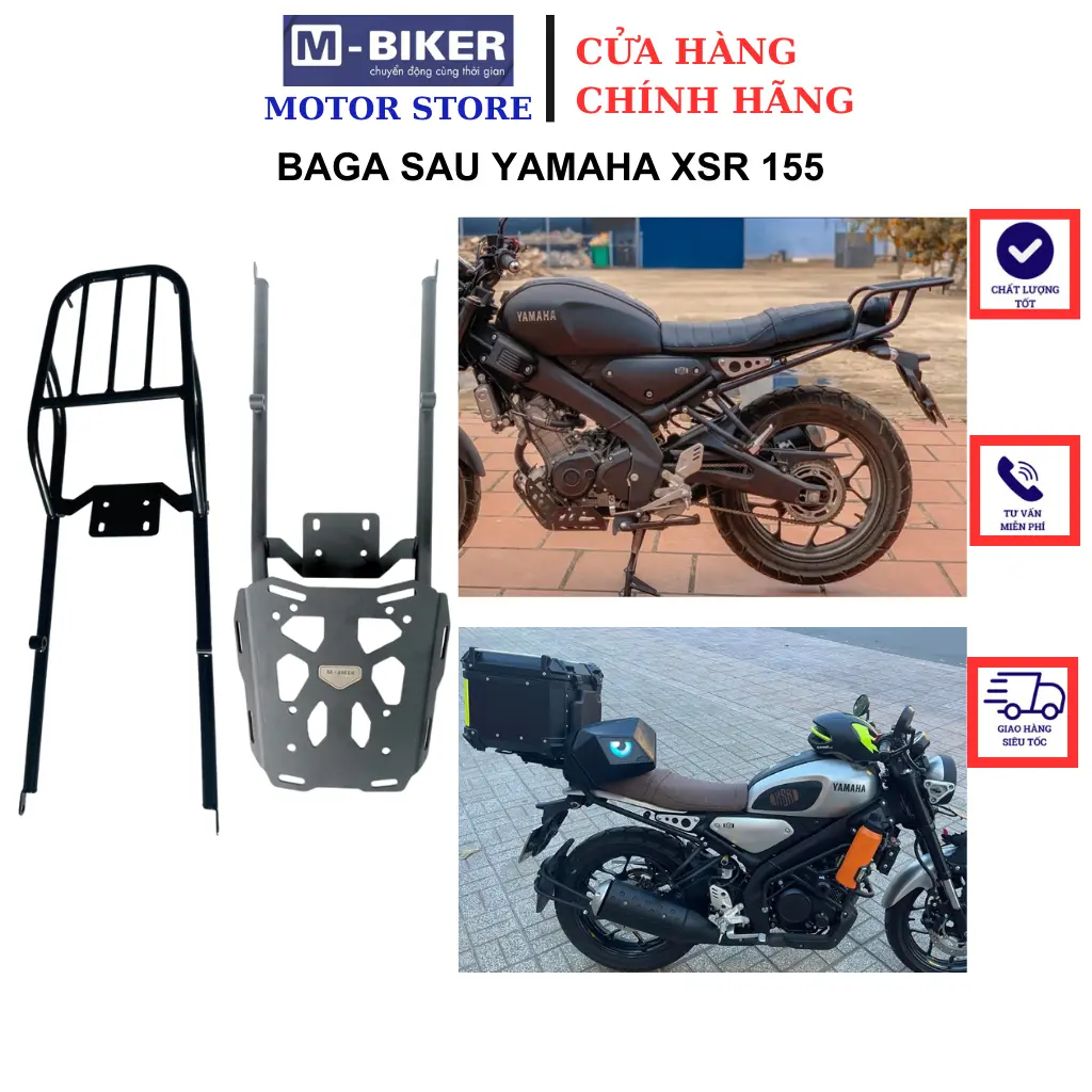 Baga sau XSR 155 Cảng sau XSR 155 có điểm chờ gắn khung thùng, khung túi chính hãng MBIKER