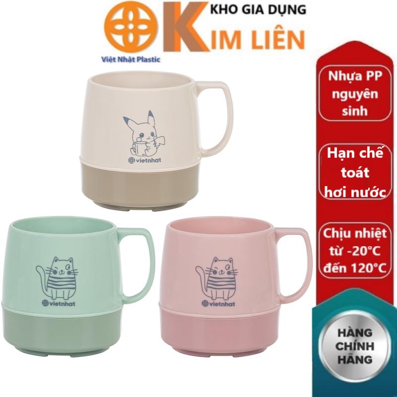  Ly cách nhiệt 2 lớp nhựa VIỆT NHẬT - Có quai giữ nóng lạnh cho bé uống nước sữa cà phê - 6352 