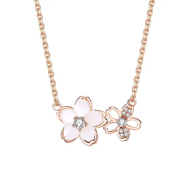Necklace Elegant Cherry Blossom Necklace Exquisite and Versatile Necklace