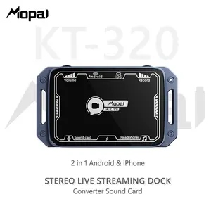 Mopai KT320 Stereo LIVE STREAMING DOCK 2 in 1 Android & iPhone Converter Soundcard