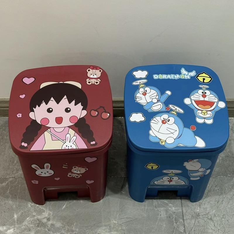 Thùng Rác Doraemon, Thiết Kế Chuồn Chuồn Tre, Dung Tích Lớn, Có Bàn Đạp, Sáng Tạo Và Dễ Thương, Thích Hợp Cho Phòng Trẻ Em Và Phòng Khách, Đẹp Mắt 0