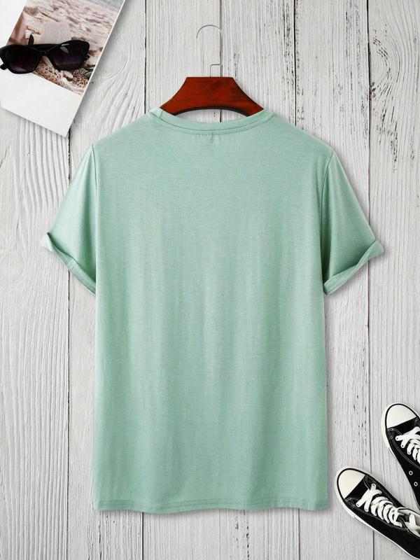 Women's Cartoon Dinosaur Print Drop Shoulder Tee, Casual Half Sleeve Round Neck T-shirt for All Seasons, Women's Top for Daily Wear, Womenswear 3