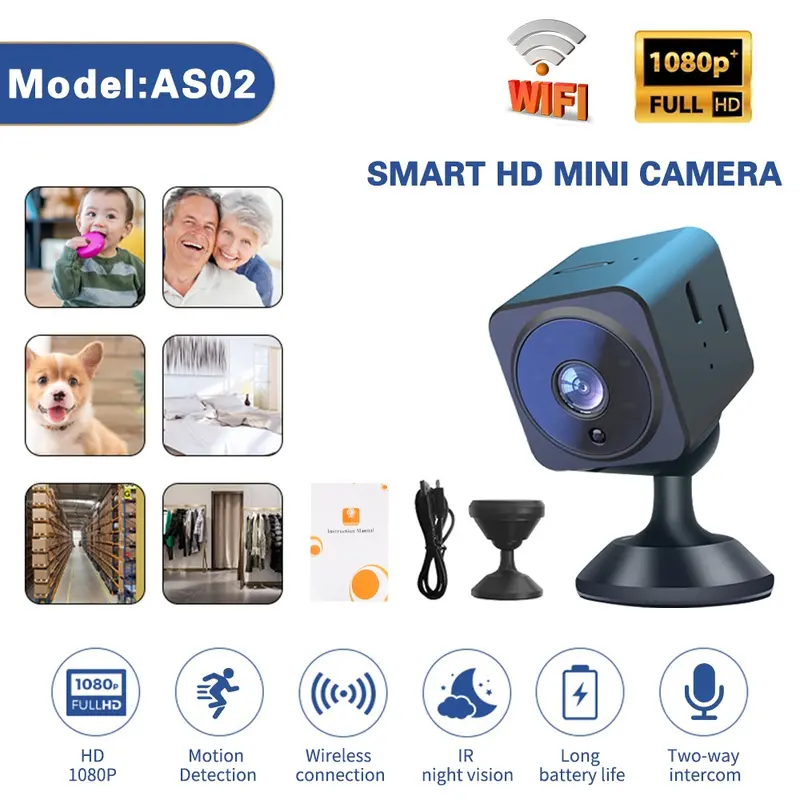 2025 New AS02 AS02 Mini cctv Wirelesshd Camera Automatic Night - TikTok ...