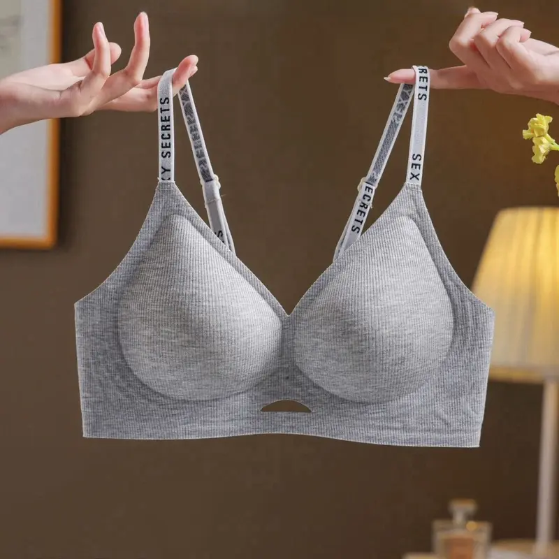 Women Small Chest Gathering Thin Fixed Cup No Steel Ring Comfortable ...