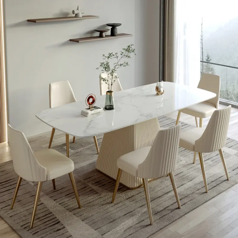 Italian Bright Stone Plate Dining Table Rectangular Dining Table ...