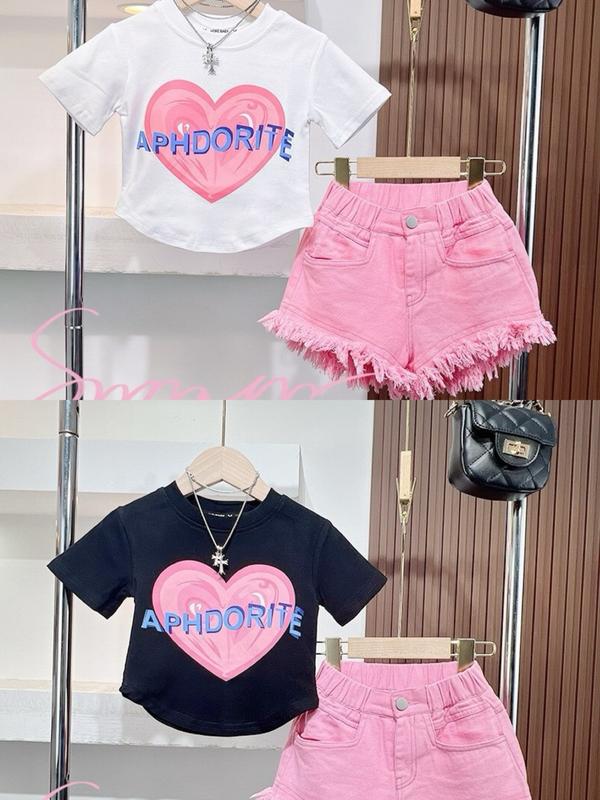 SÉT ÁO CỘC QUẦN KAKI ĐÙI HỒNG BÉ GÁI  CAO CẤP Cotton Cho Bé