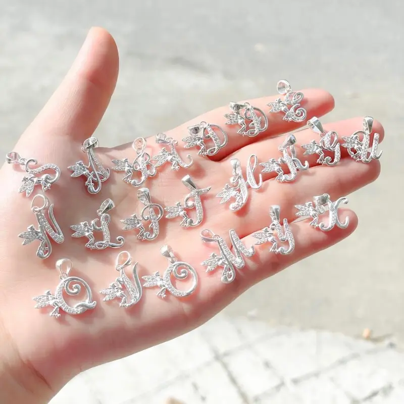 Dây chuyền chữ cái cánh thiên thần bạc ta MAINOMI 5