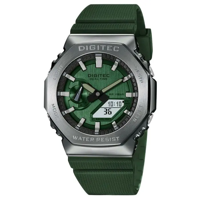Jam Tangan Pria Digitec DAS-2119T Stainless Steel Dual Time Original Quartz 4