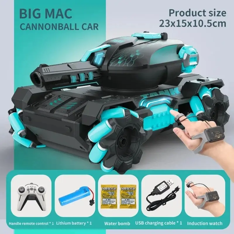 2.4G RC Battle Tank Heavy Large Interactive Remote Control Toy Car with Shoot Bullets Model Electronic Boy Toys