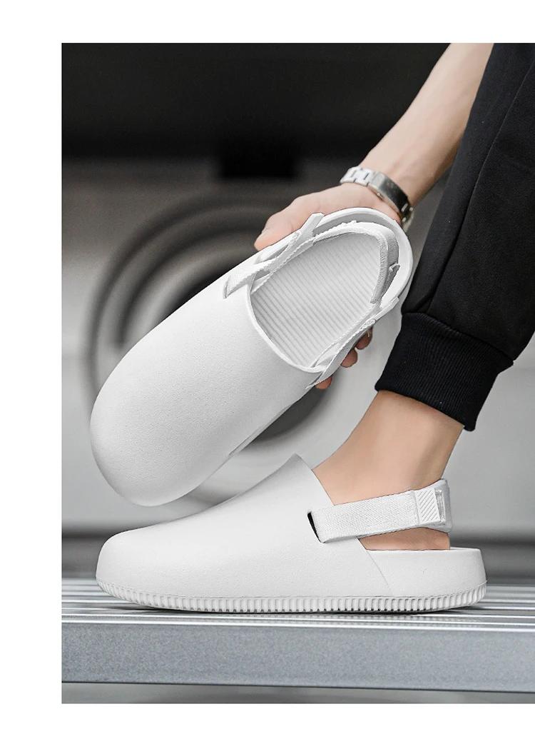Product Introduction of Summer Men Platform Slippers Casual Outdoor Sandals EVA Slides Flip-Flops Beach Sandals Garden Shoes Comfortable Slippers Male 42