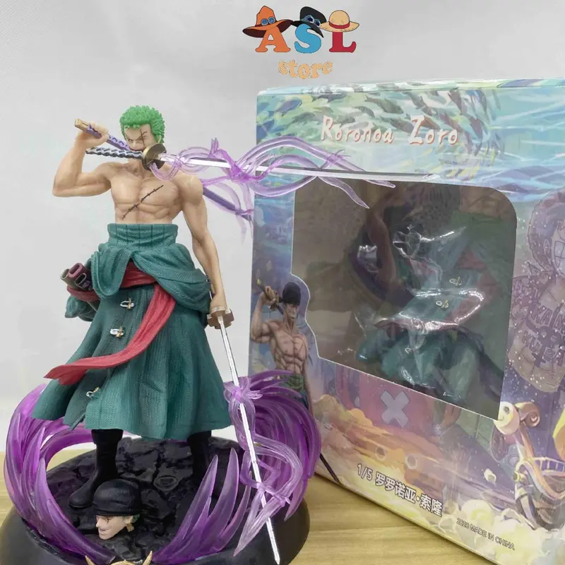Mô Hình Zoro đứng cool ngầu 2 đầu  3 kiếm  3 haki ASL Shop Mô Hình One Piece Đồ Chơi Toy 5