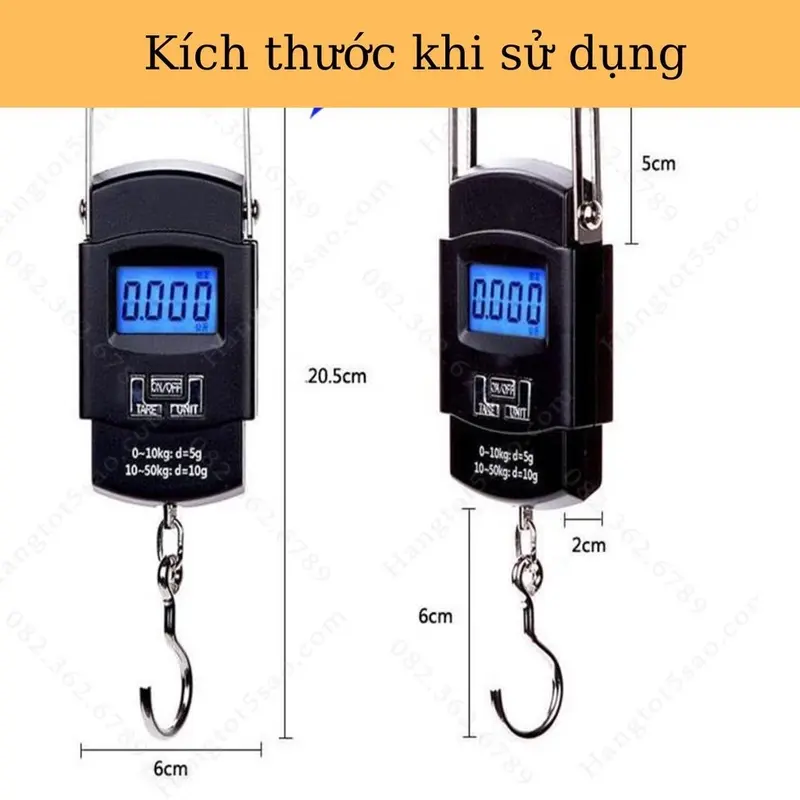 Cân Điện Tử Mini Cầm Tay Có Móc Treo Cân Cá 2
