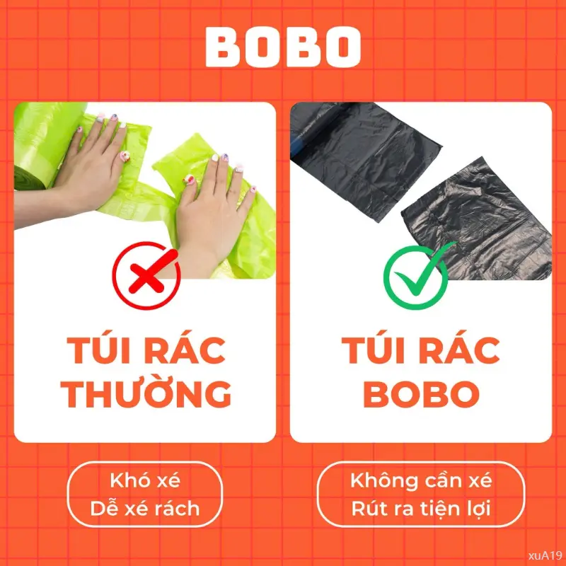 Túi rác BoBo túi đựng rác có dây rút tự phân huỷ bịch 5 cuộn 100 túi size 50x55cm túi bịch đựng rác có quai chổi  lau  nhà cayla  umini cây  tường  sàn nylon dẽo dai bình thường túi rác  bobo sáp  thơm  phòng  ngủ it phong tinh dau _ chanh hạt  treo  dán 4