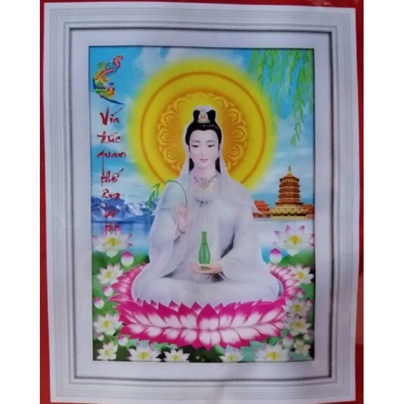 Tranh thêu Phật Quan Âm LV3252 kt 31x40cm