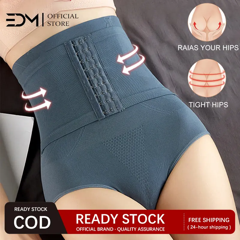 EDM 2PCS Women Shapewear High Waist  Tummy Control Shaping Panties 2in1 Girdle Slimming Butt Lifting Shaper Panty with Bone Slimming Briefs Postpartum Panties Underwear