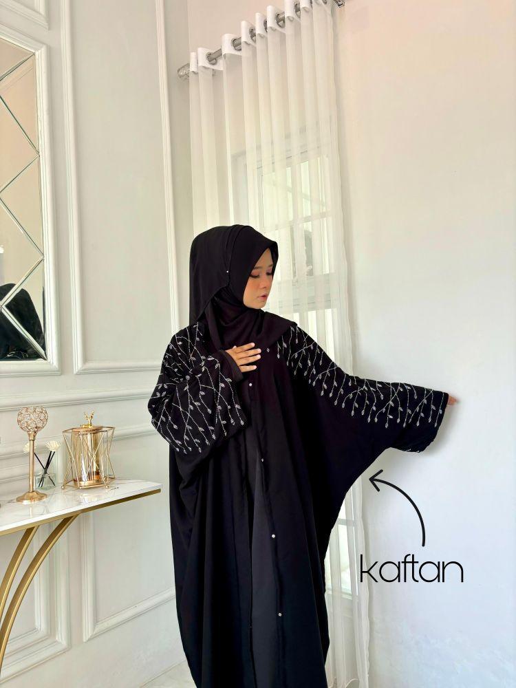 Qarieen ABAYA // BAJU ABAYA DUBAI  // ABAYA MESIR //  KAFTAN // OUTER GAMIS // ABAYA HITAM // ABAYA ORI// ABAYA BATWING //GAMIS - hitam, all size