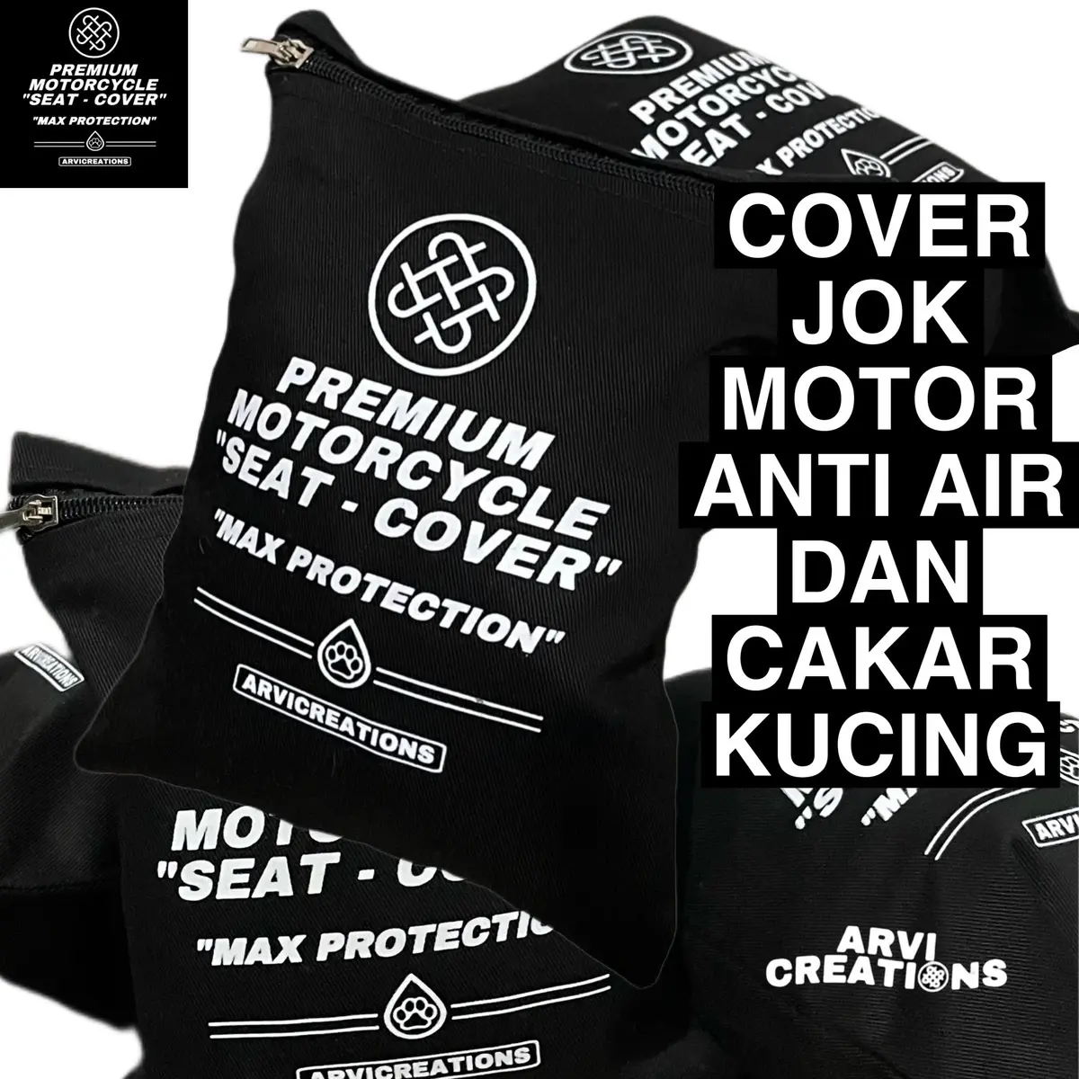 Sarung jok motor (Warna Hitam) Anti cakar kucing dan air Premium Special Quality Motorcycle