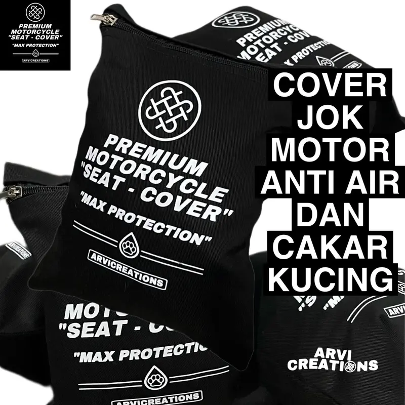 Sarung jok motor (Warna Hitam) Anti cakar kucing dan air Premium Special Quality Motorcycle