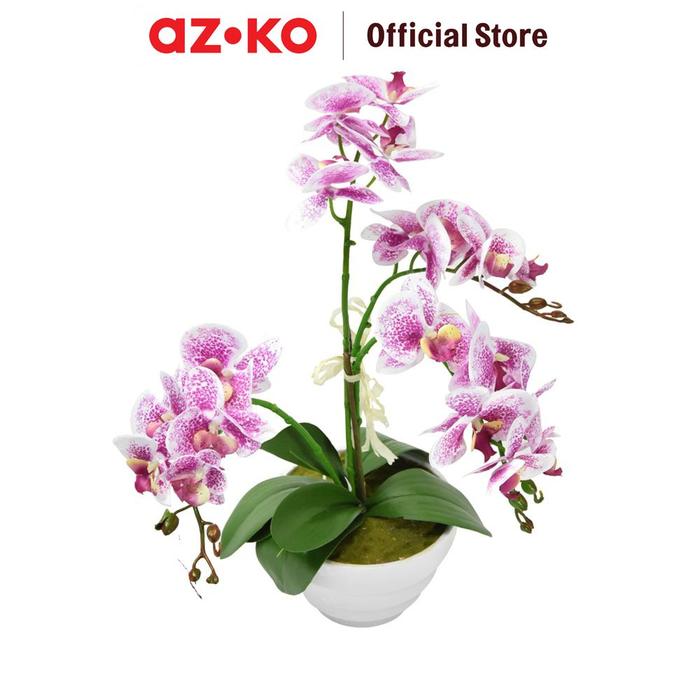 Gambar BUNGA ARTIFISIAL ANGGREK PHALAENOPSIS - PUTIH/UNGU dari AZKO ID Kota Administrasi Jakarta Selatan Tokopedia