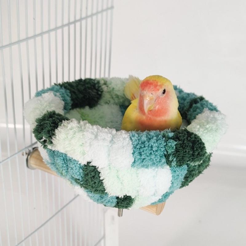 Product Introduction of Cute Warm Winter Bird Nest Hanging Bird Cage Accessories Parrot Hideaway Colorful Small Pet House for Hummingbird 18